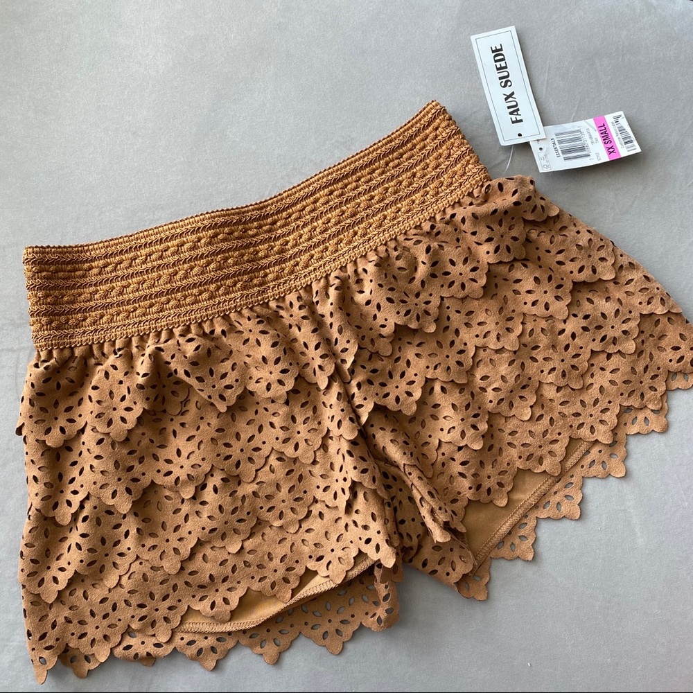 American Rag Laser-Cut Faux Suede Shorts